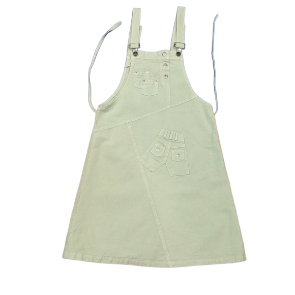 HUGO BOSS Light Green Denim Overall Retro 90s Style Dress/Jumper Skirt Size S/M - Picture 6 of 16